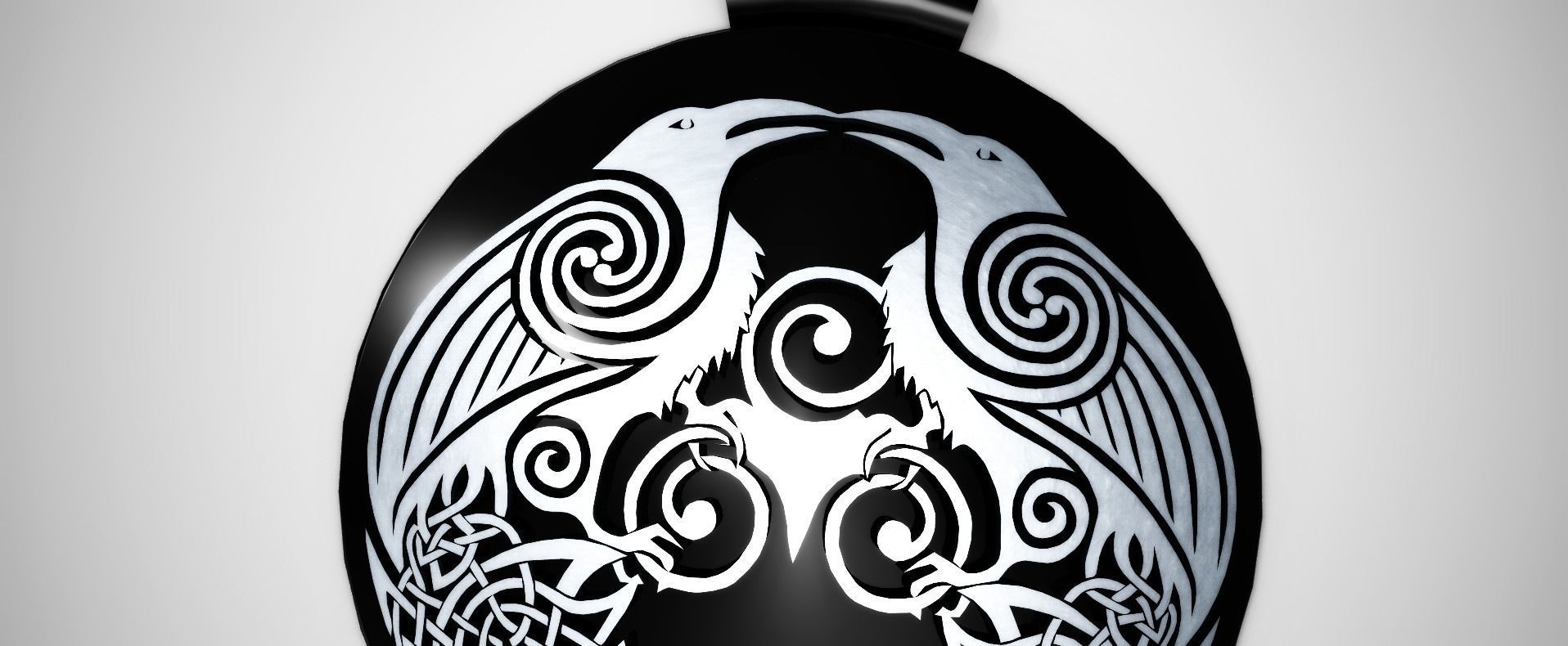 Crow Pagan Necklace Low-poly 3D model_4