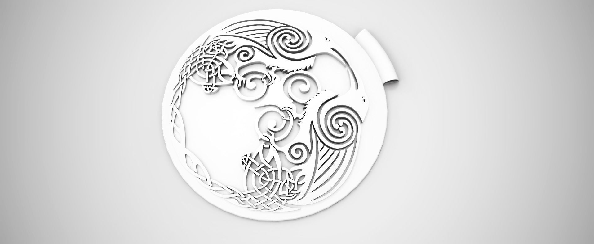 Crow Pagan Necklace Low-poly 3D model_6