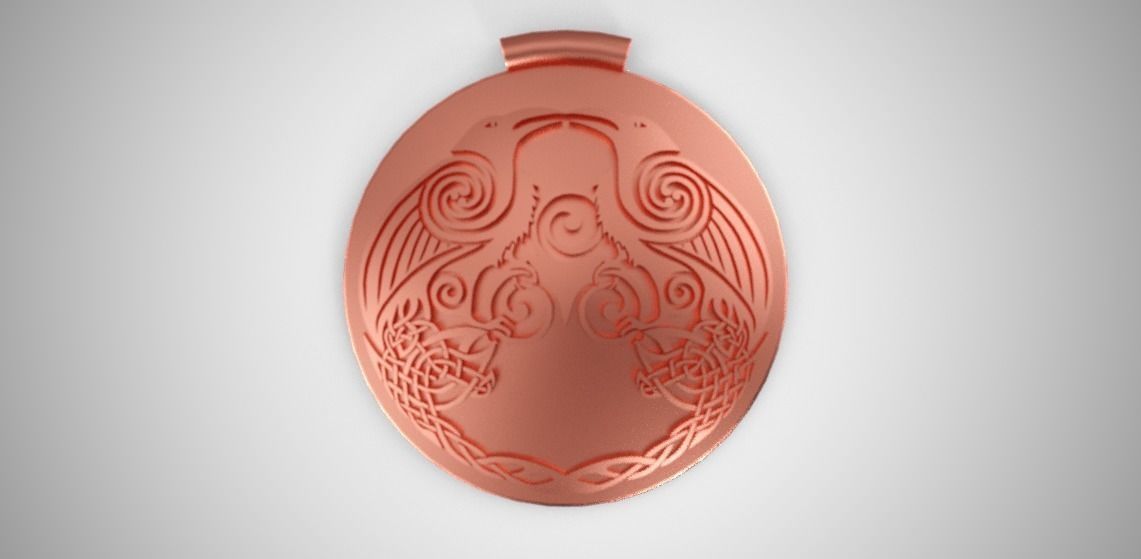 Crow Pagan Necklace Low-poly 3D model_10