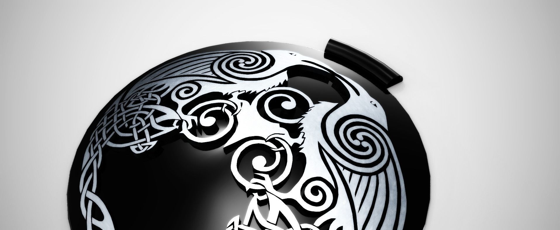 Crow Pagan Necklace Low-poly 3D model_3