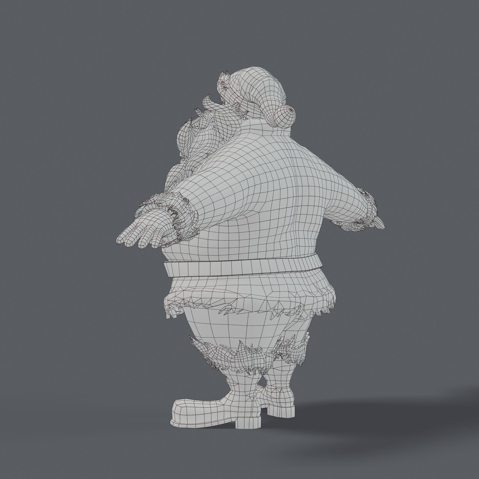 New cool Santa Claus with a big beautiful beard ready for your Low-poly 3D model_17