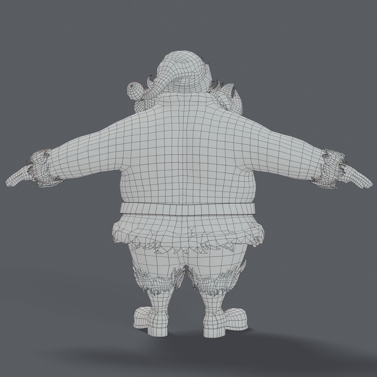 New cool Santa Claus with a big beautiful beard ready for your Low-poly 3D model_16