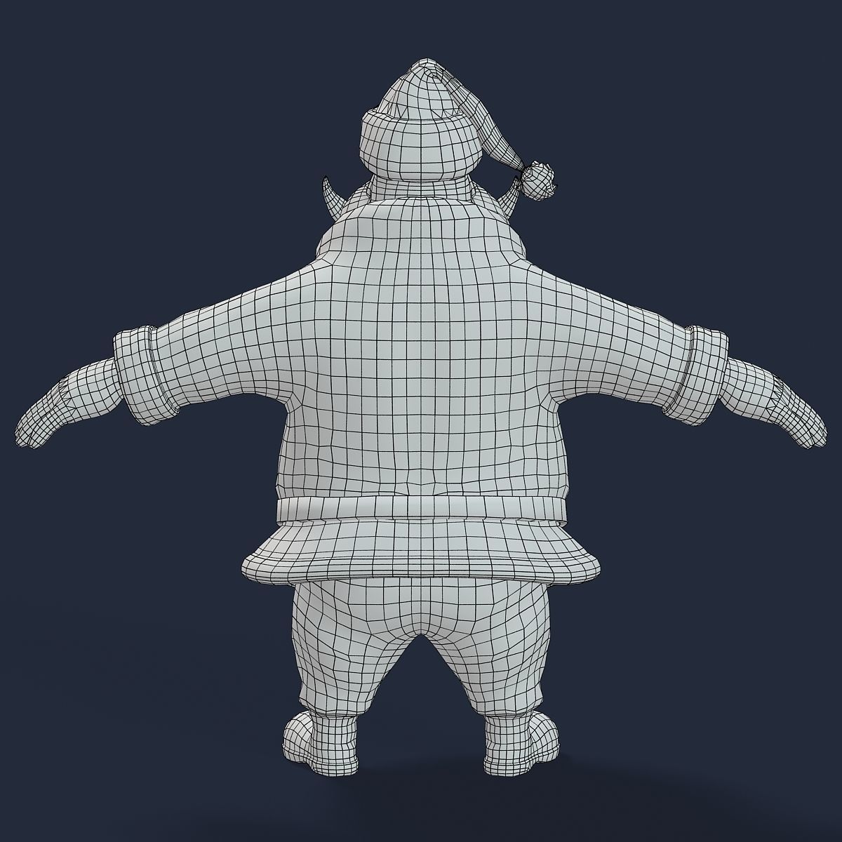New cool Santa Claus with a big beautiful beard Low-poly 3D model_18