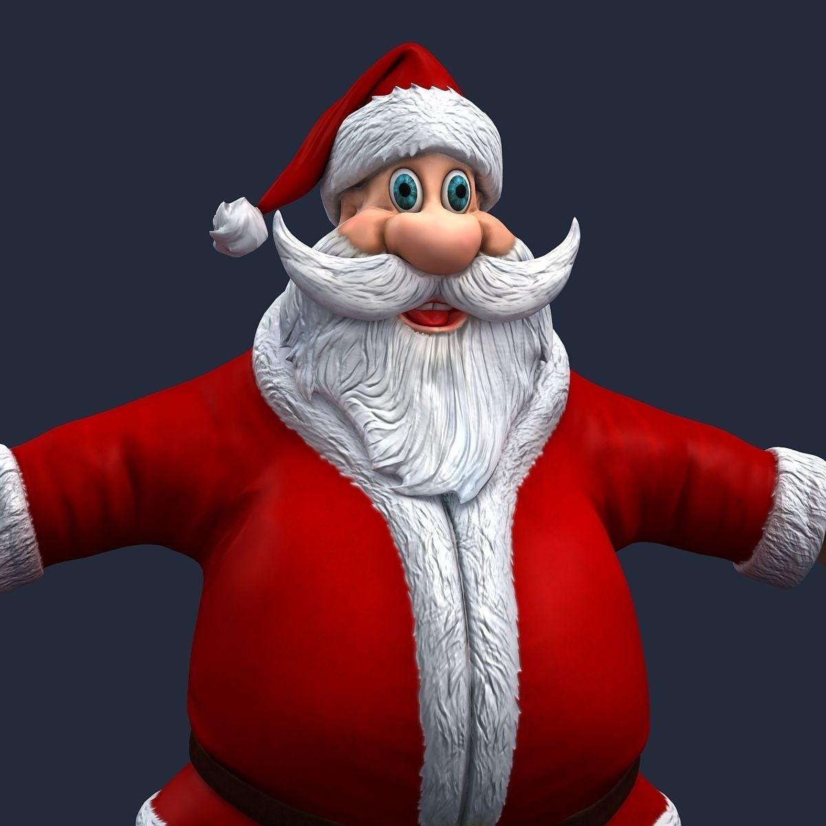 New cool Santa Claus with a big beautiful beard Low-poly 3D model_12