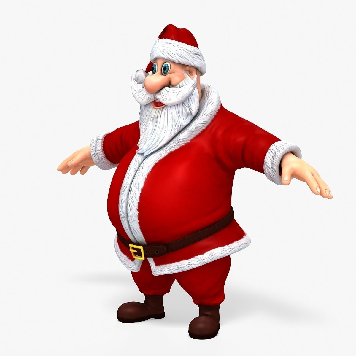 New cool Santa Claus with a big beautiful beard Low-poly 3D model_5