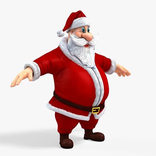 New cool Santa Claus with a big beautiful beard Low-poly 3D model