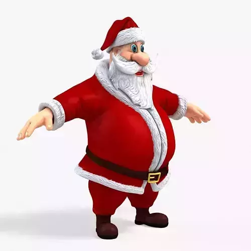 New cool Santa Claus with a big beautiful beard Low-poly 3D model