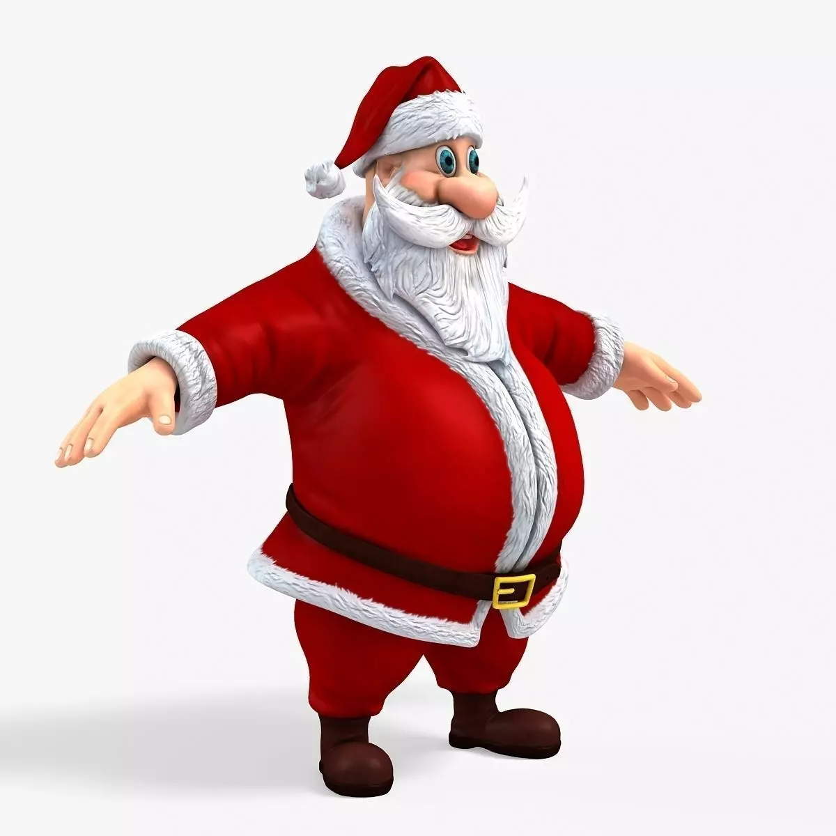 New cool Santa Claus with a big beautiful beard Low-poly 3D model_0