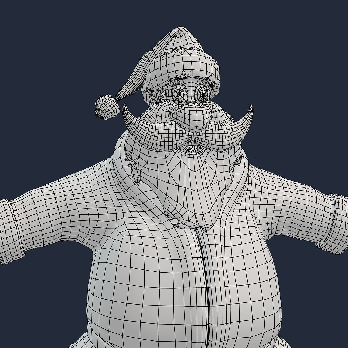 New cool Santa Claus with a big beautiful beard Low-poly 3D model_14