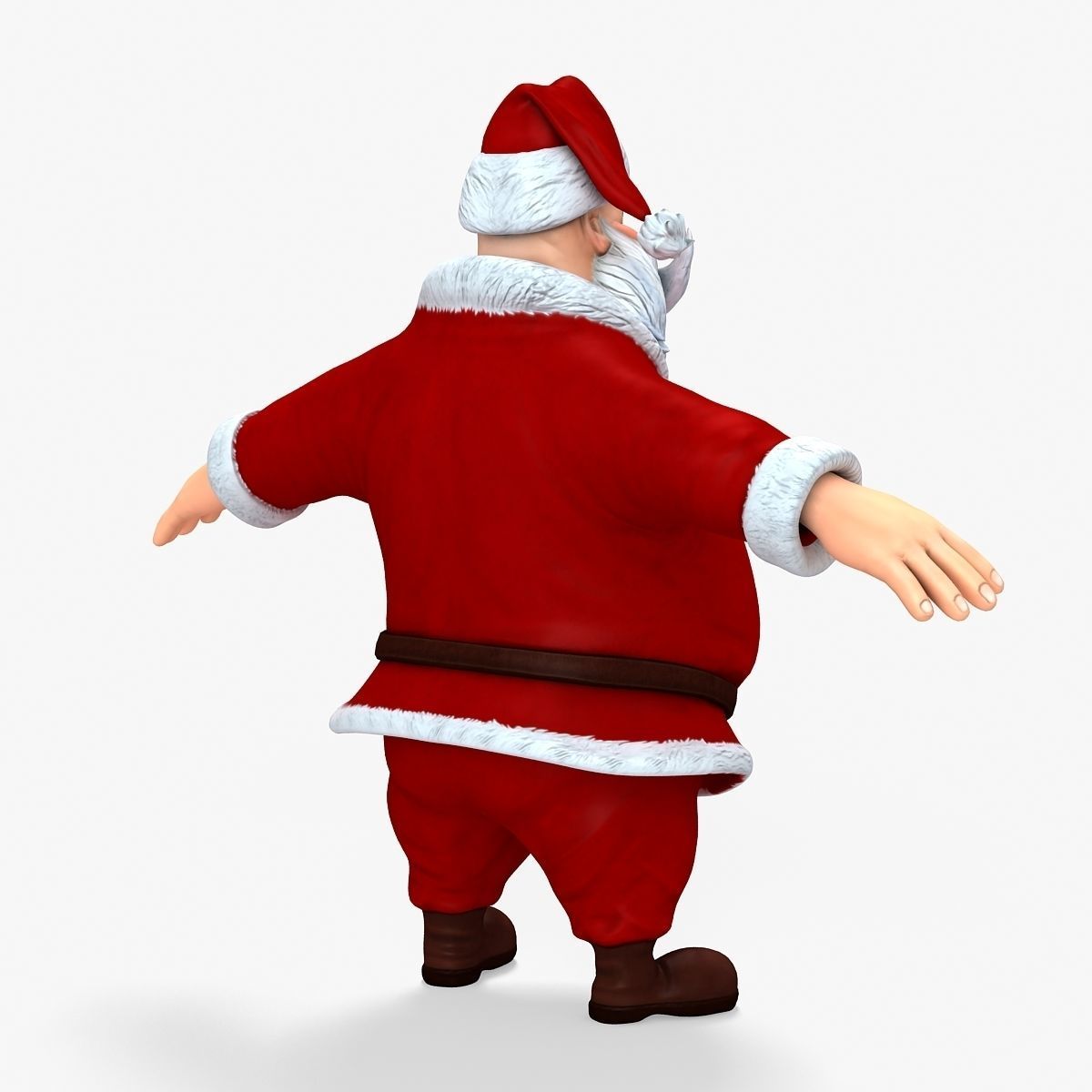New cool Santa Claus with a big beautiful beard Low-poly 3D model_3