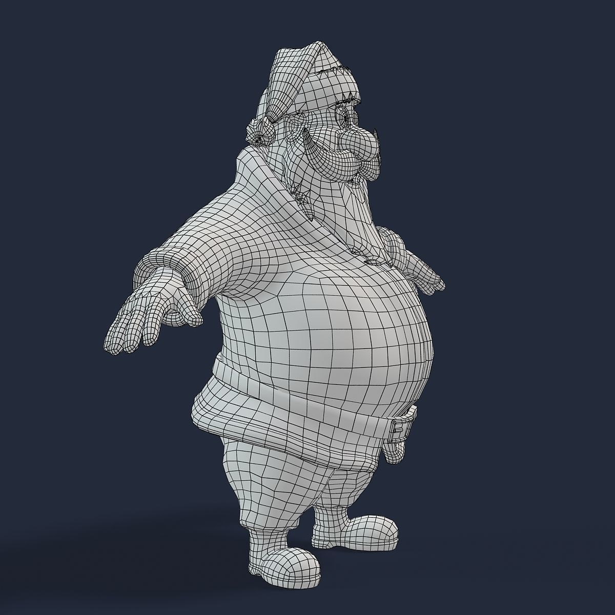 New cool Santa Claus with a big beautiful beard Low-poly 3D model_16