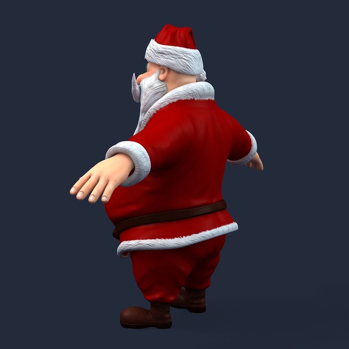 New cool Santa Claus with a big beautiful beard Low-poly 3D model_10