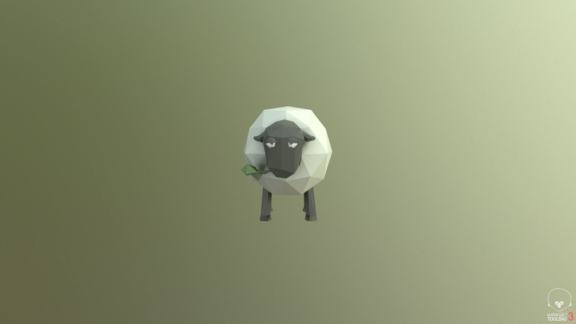 Low-poly Sheep in style Low-poly 3D model_8