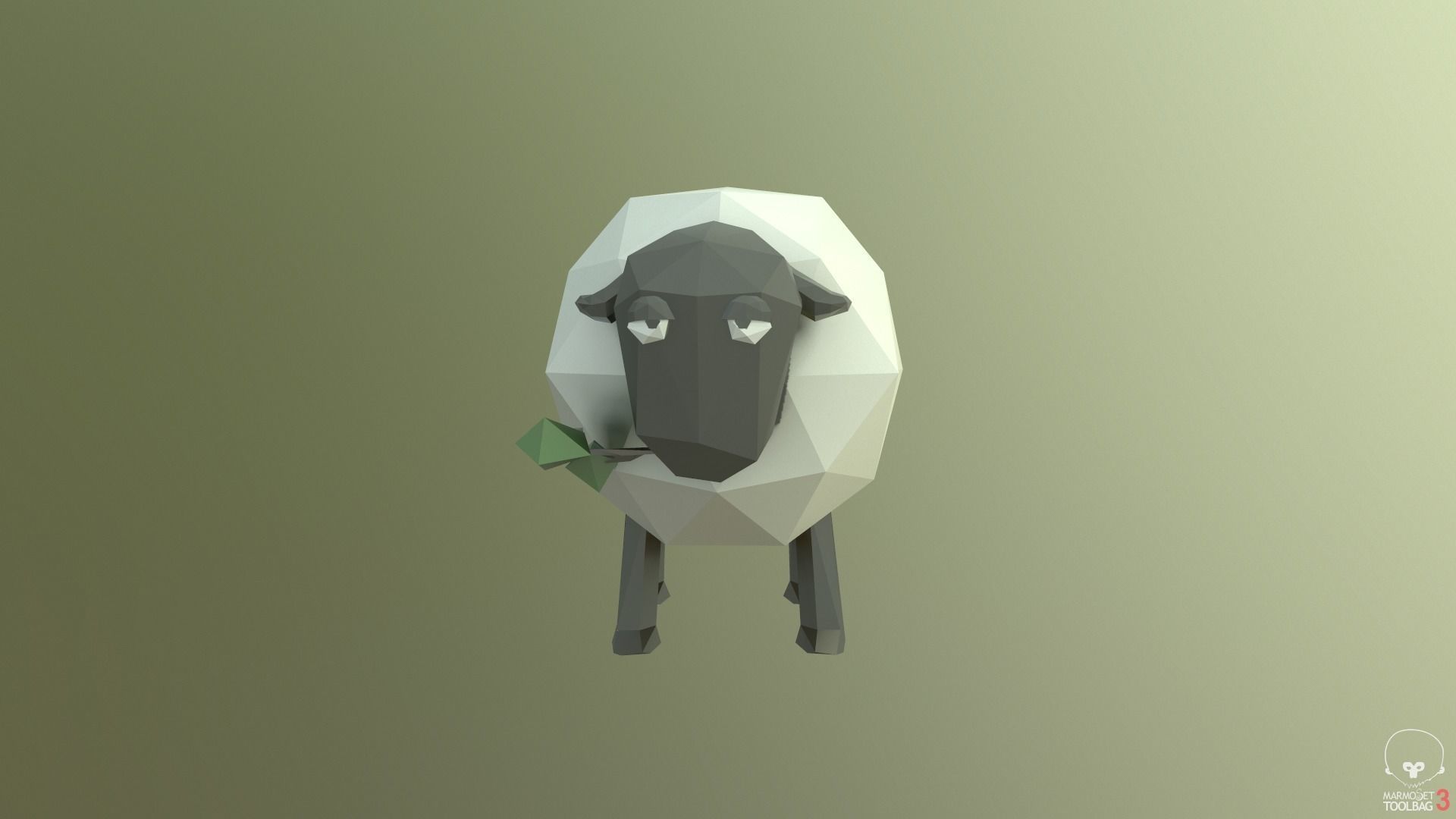 Low-poly Sheep in style Low-poly 3D model_9