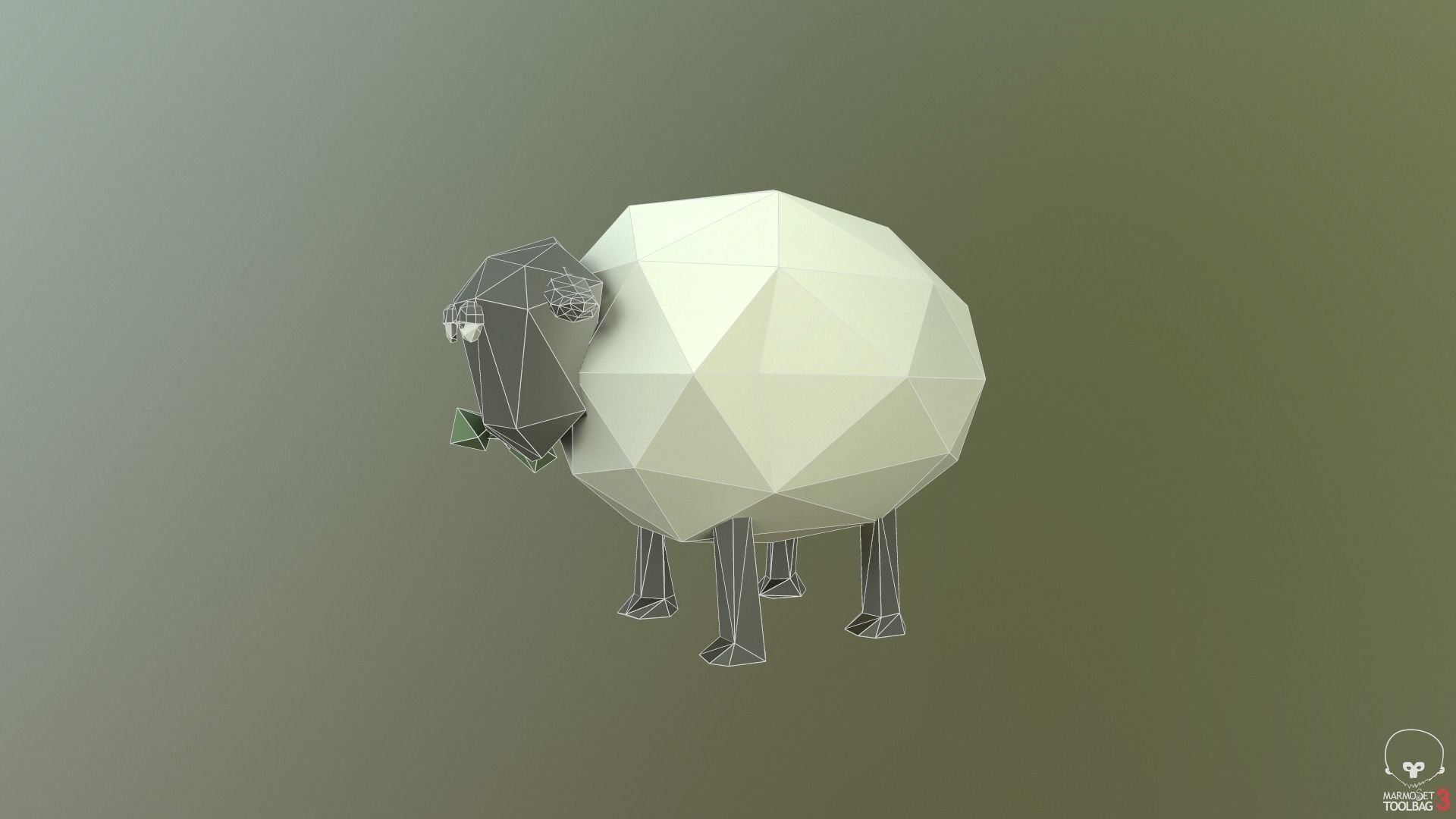 Low-poly Sheep in style Low-poly 3D model_13