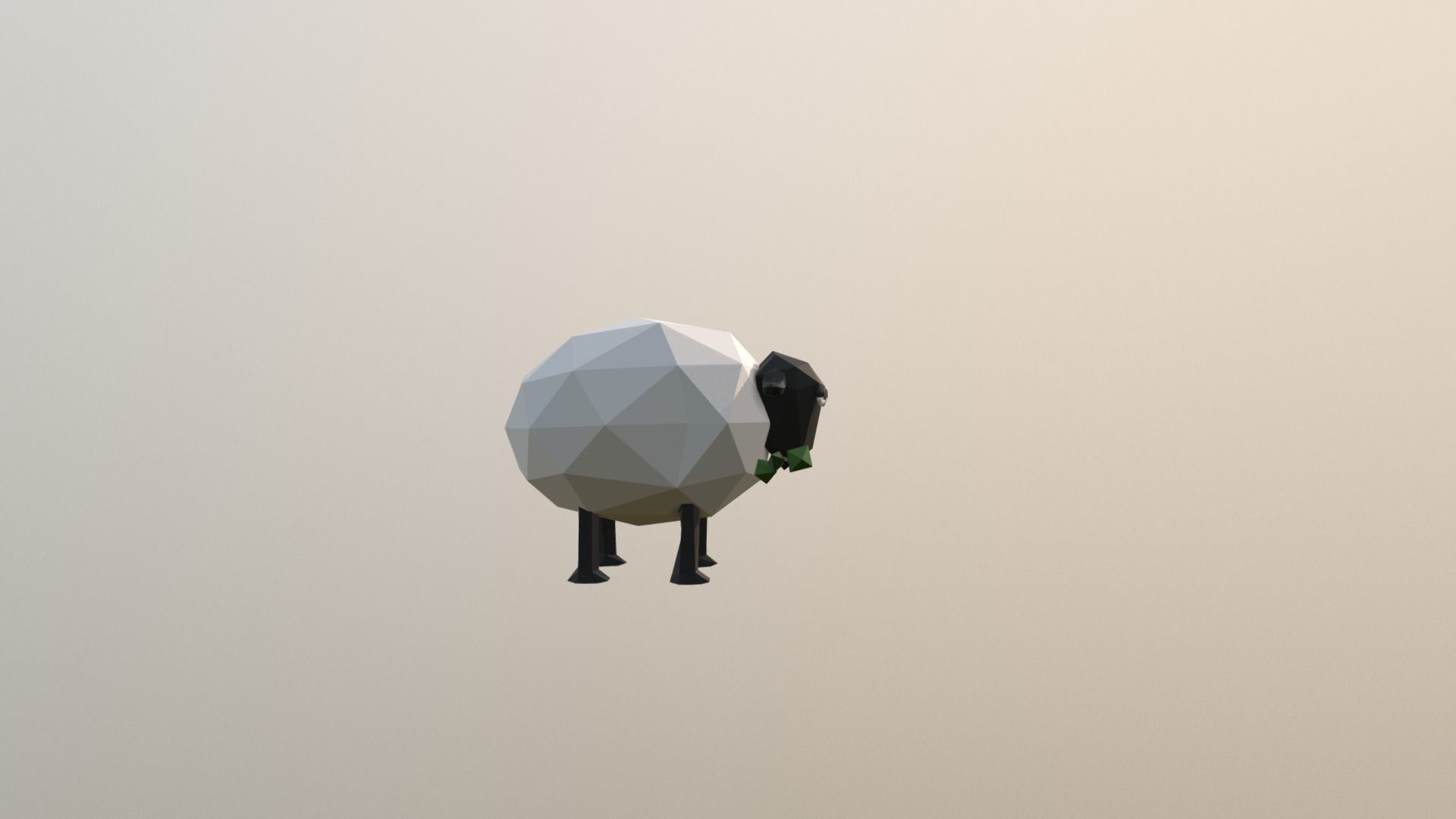 Low-poly Sheep in style Low-poly 3D model_4