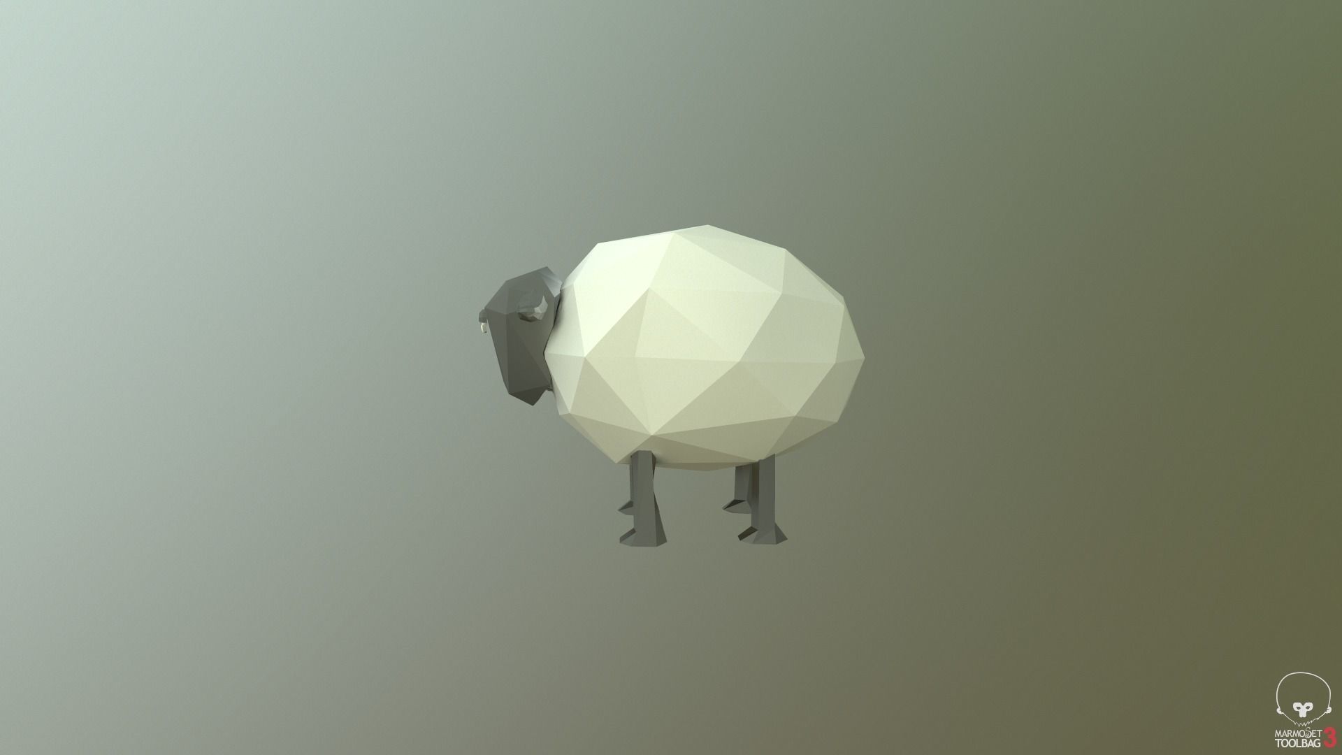 Low-poly Sheep in style Low-poly 3D model_10
