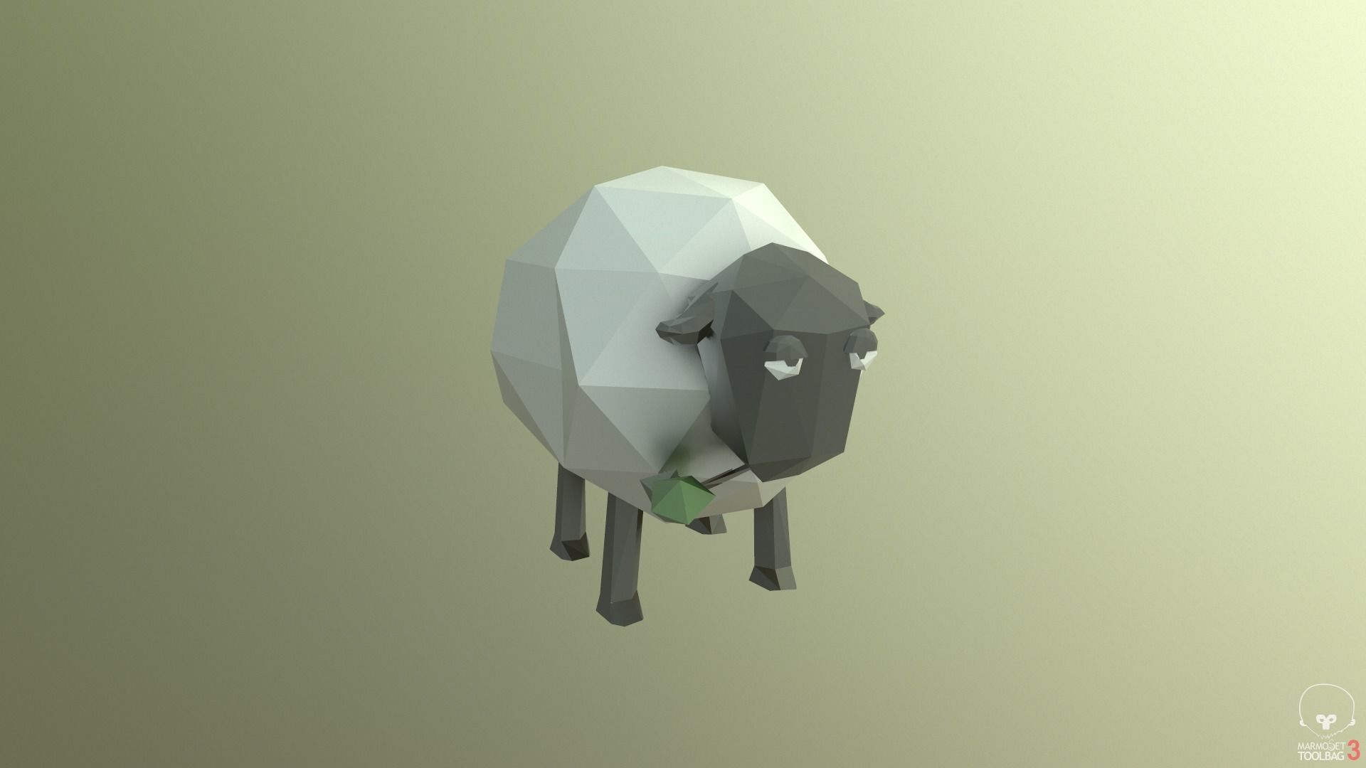 Low-poly Sheep in style Low-poly 3D model_7