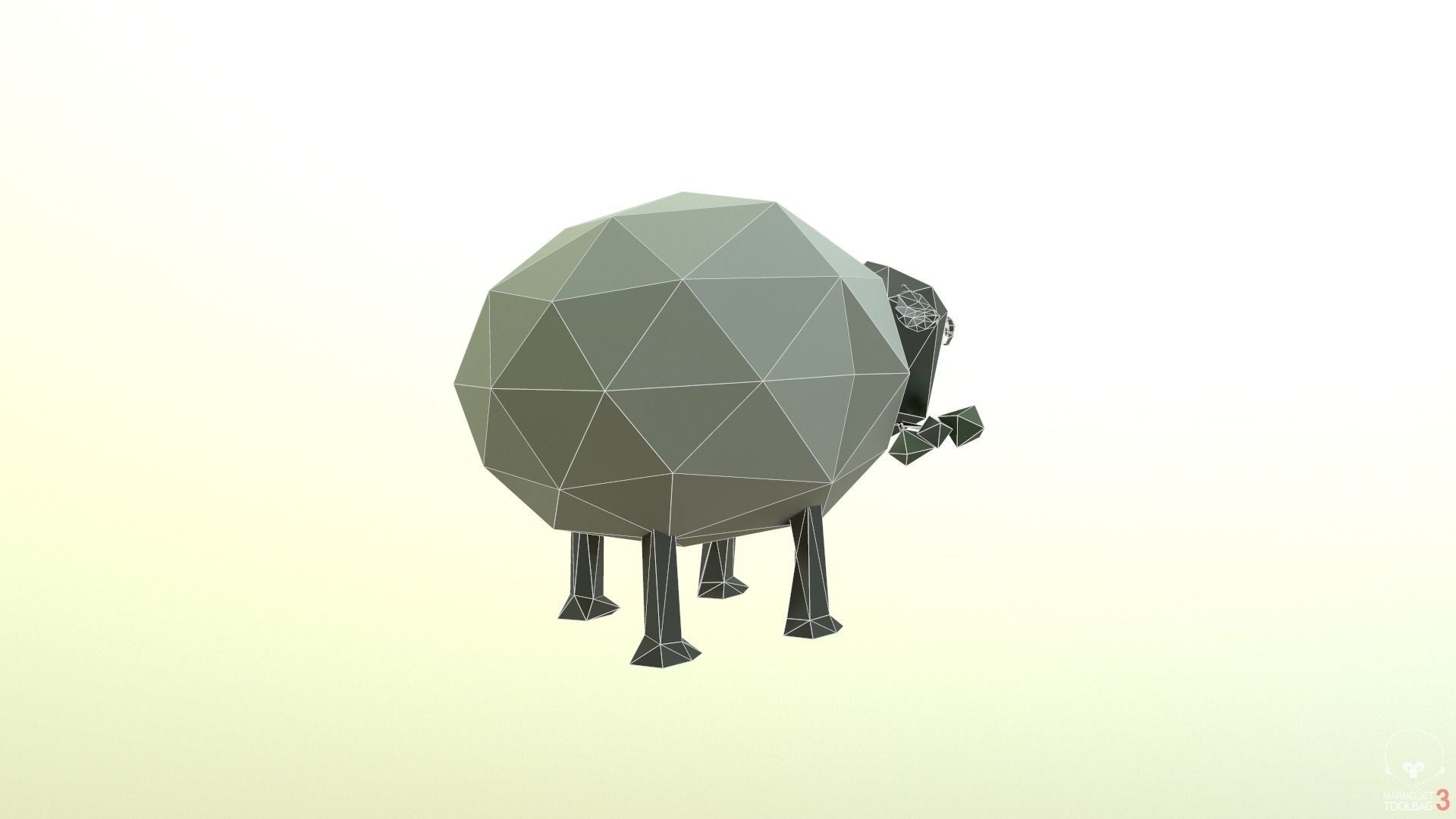 Low-poly Sheep in style Low-poly 3D model_15