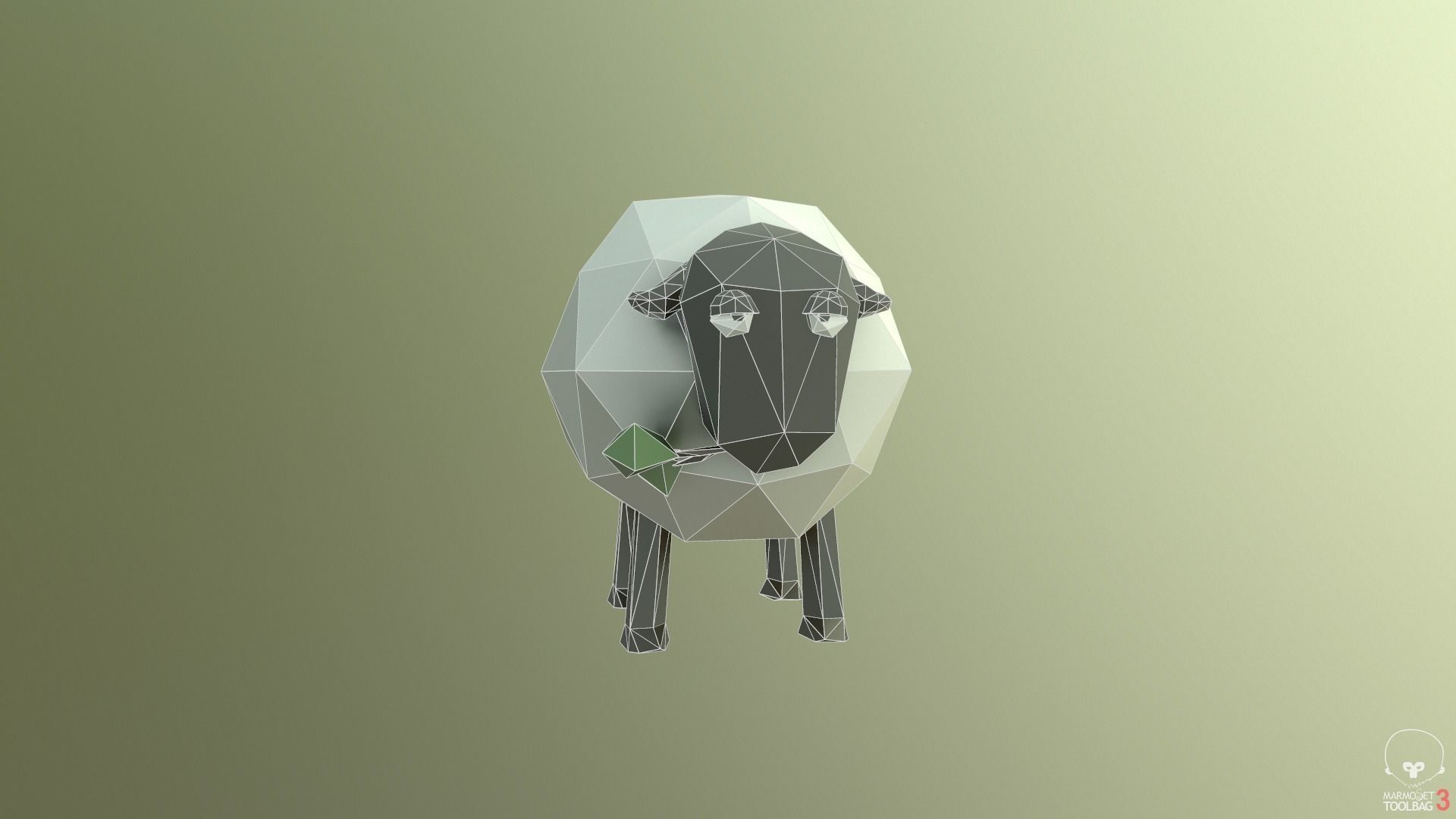 Low-poly Sheep in style Low-poly 3D model_12