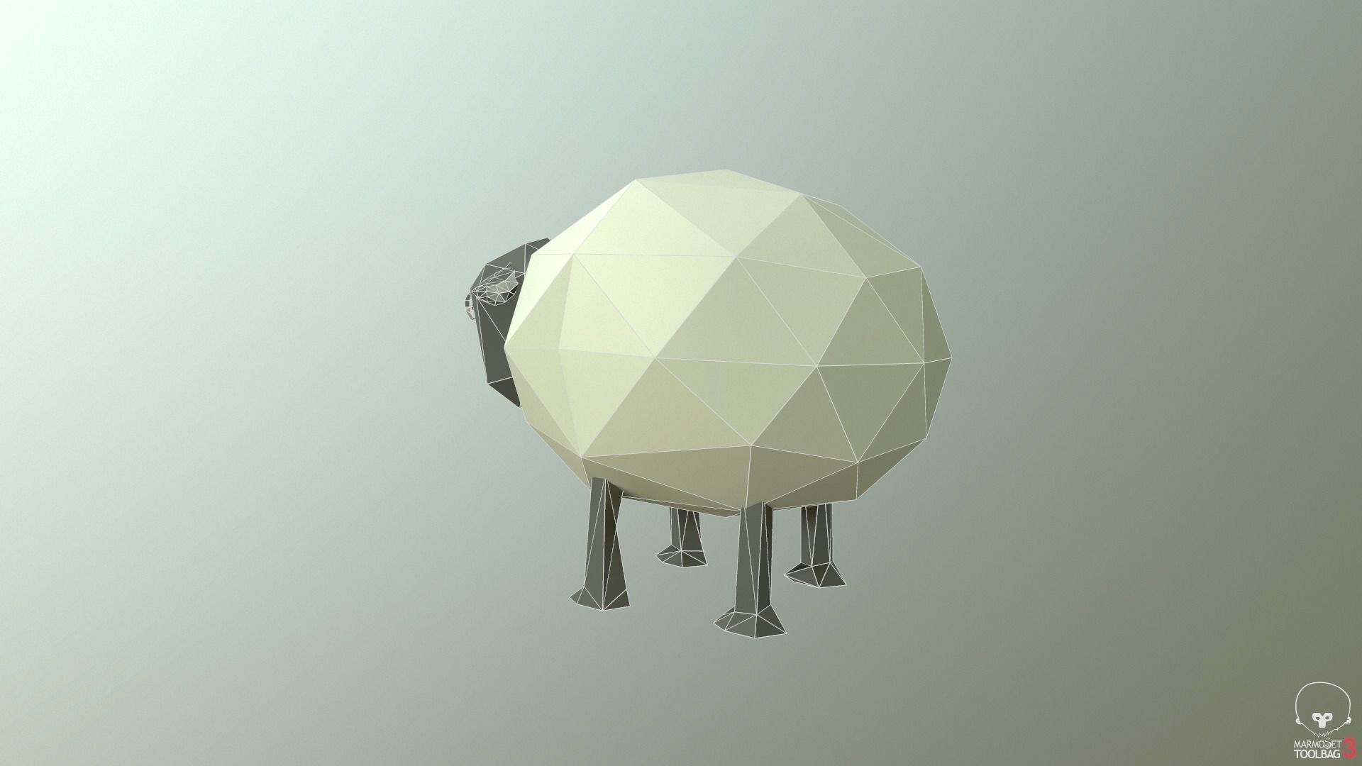 Low-poly Sheep in style Low-poly 3D model_14