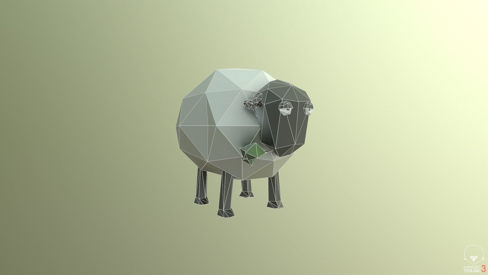 Low-poly Sheep in style Low-poly 3D model_16