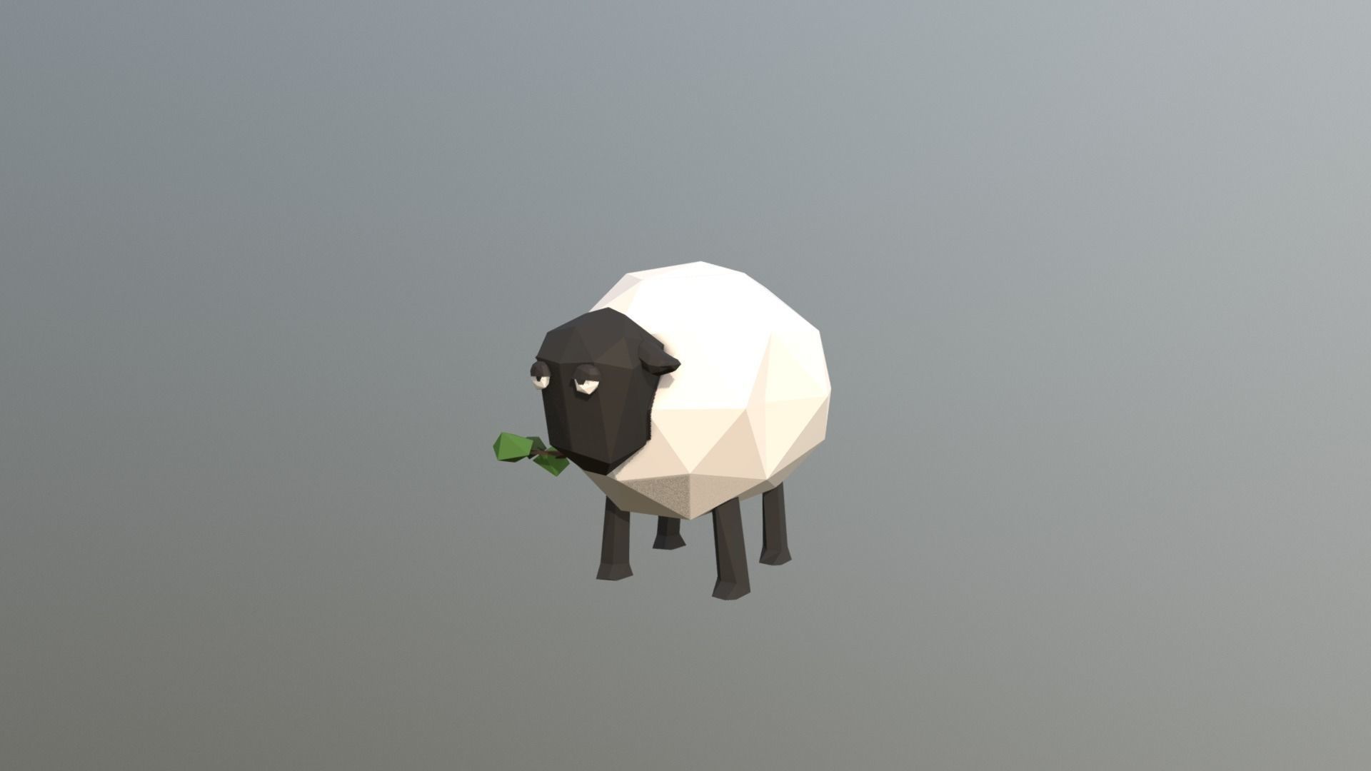 Low-poly Sheep in style Low-poly 3D model_3
