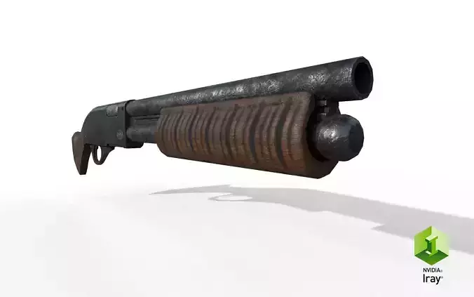 Sawed Off Shotgun Low-poly 3D model
