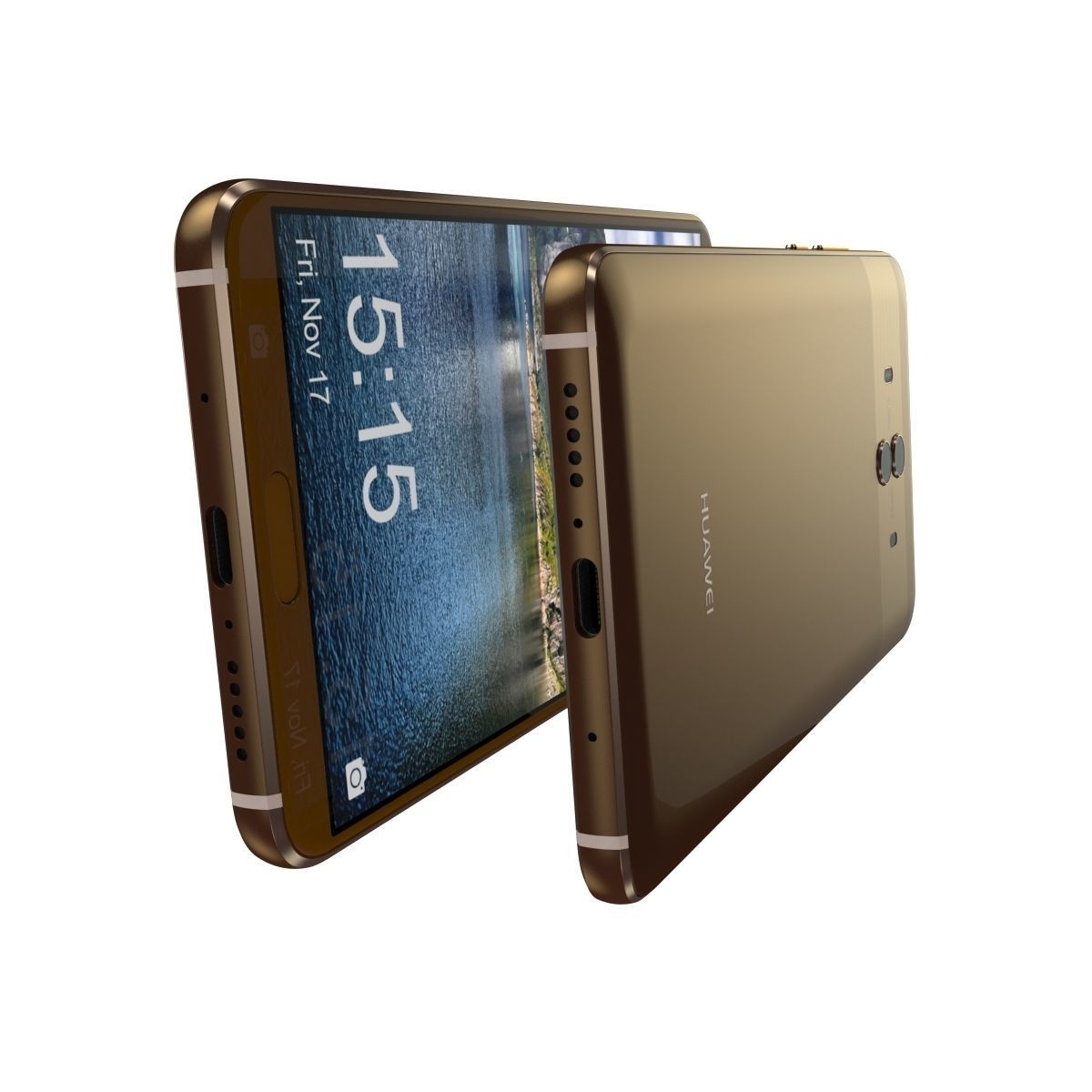 Huawei Mate 10 Mocha Brown 3D model_5