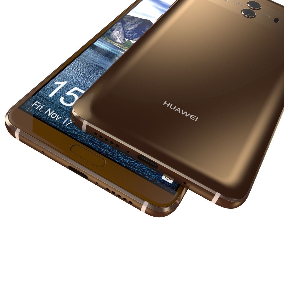 Huawei Mate 10 Mocha Brown 3D model_2