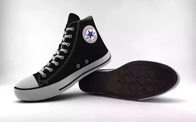Casual Shoes Chuck Taylor Hi Low-poly 3D model