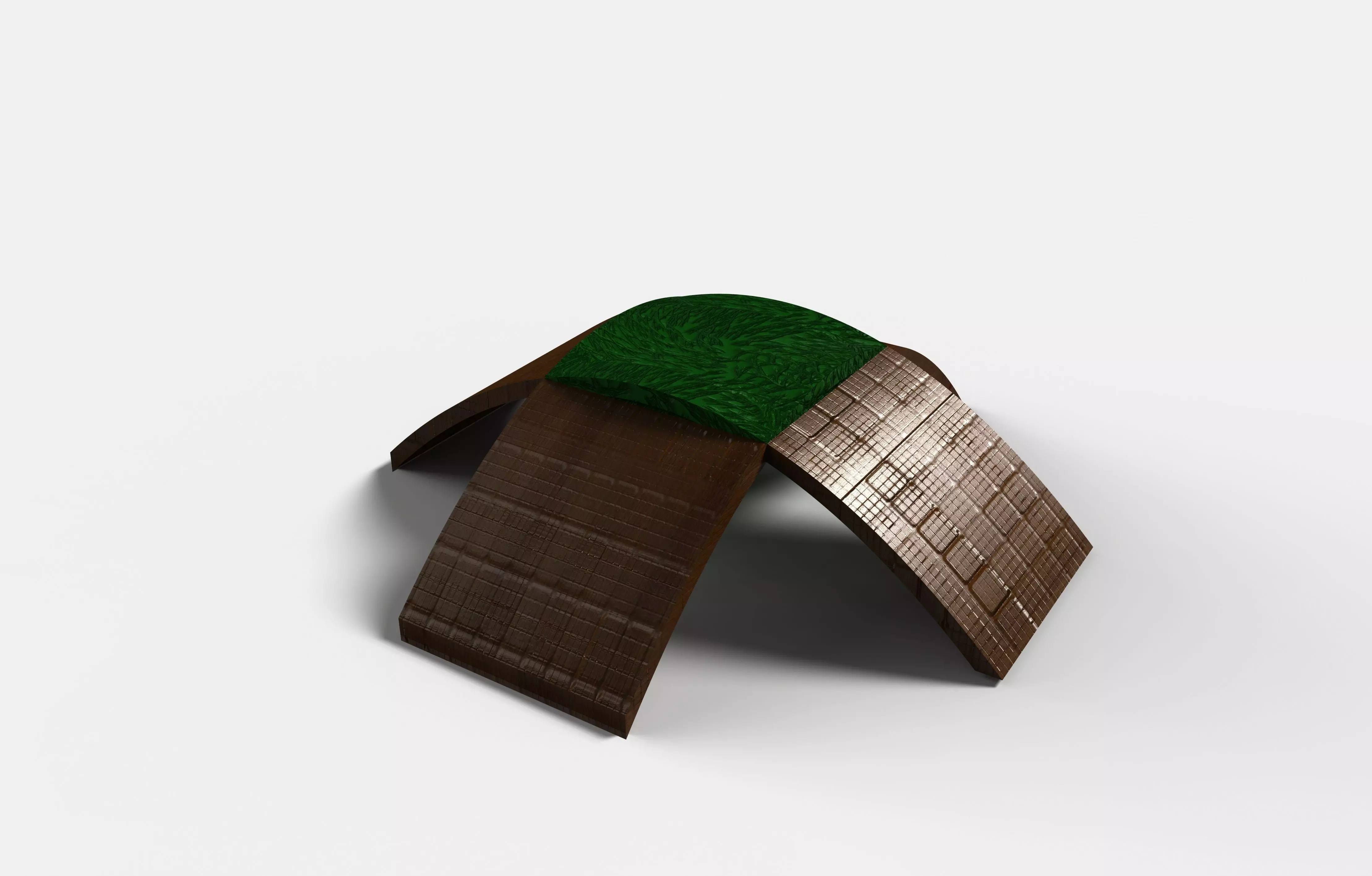 Stool piece of furniture with grass 3D model_0