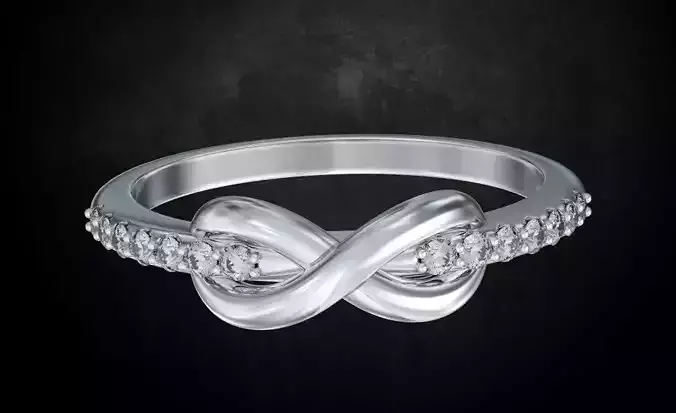 Stylish Ring of Infinity with Diamonds 234