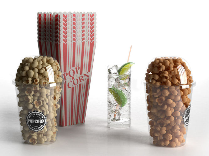 Popcorn and Gin Tonic 3D model