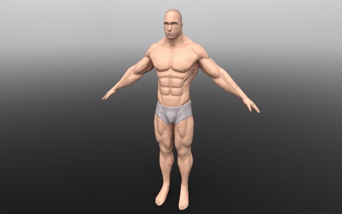 Muscular Man Low-poly 3D model