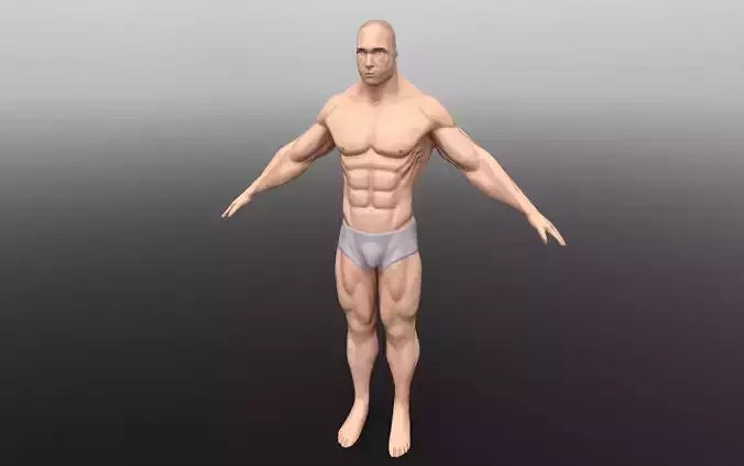 Muscular Man Low-poly 3D model