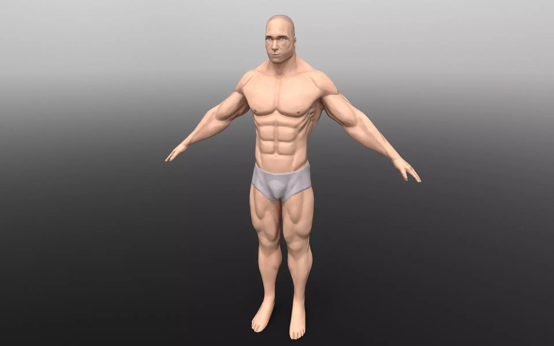 Muscular Man Low-poly 3D model_0