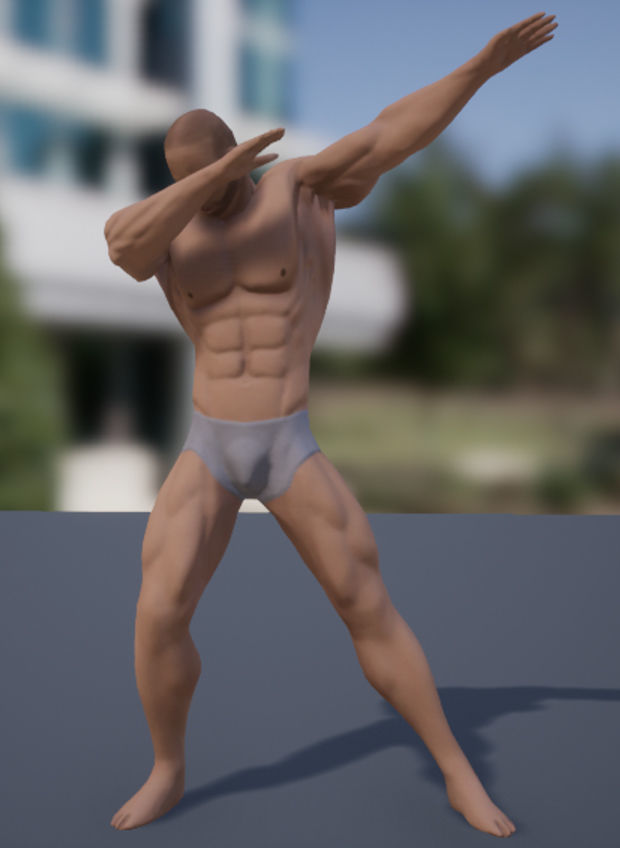Muscular Man Low-poly 3D model_3