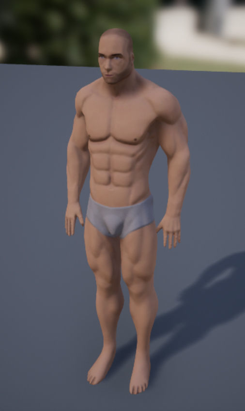 Muscular Man Low-poly 3D model_7