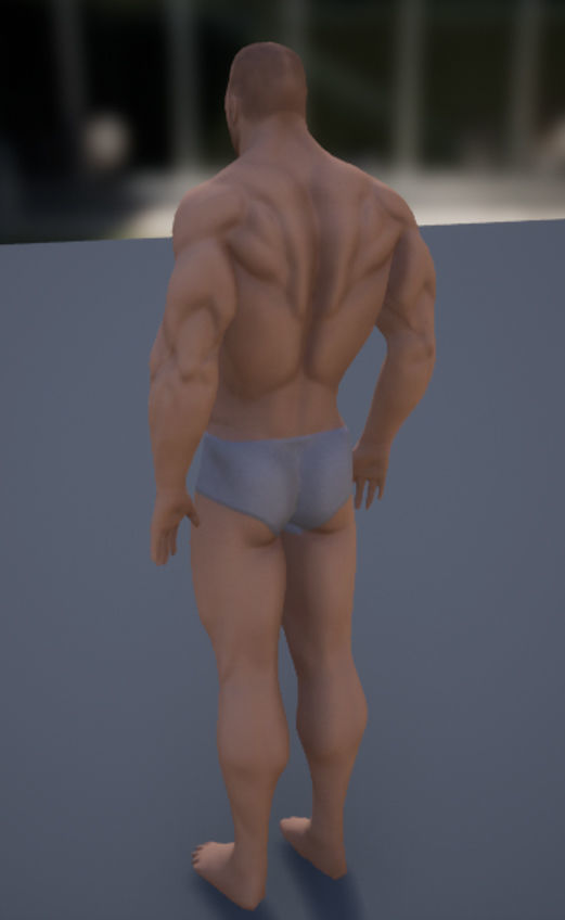Muscular Man Low-poly 3D model_8