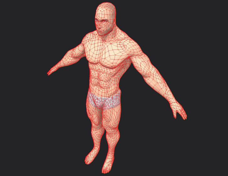 Muscular Man Low-poly 3D model_9
