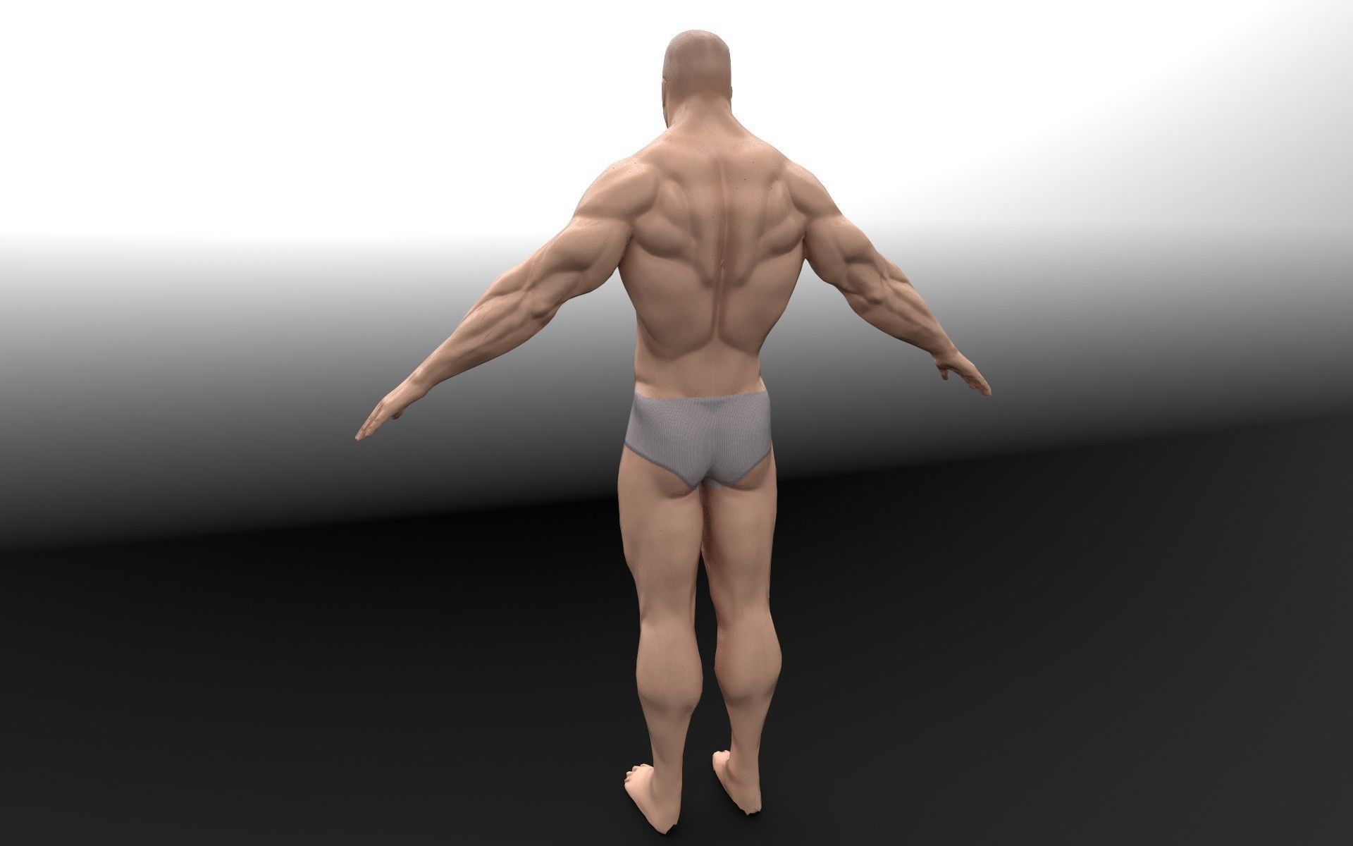 Muscular Man Low-poly 3D model_1