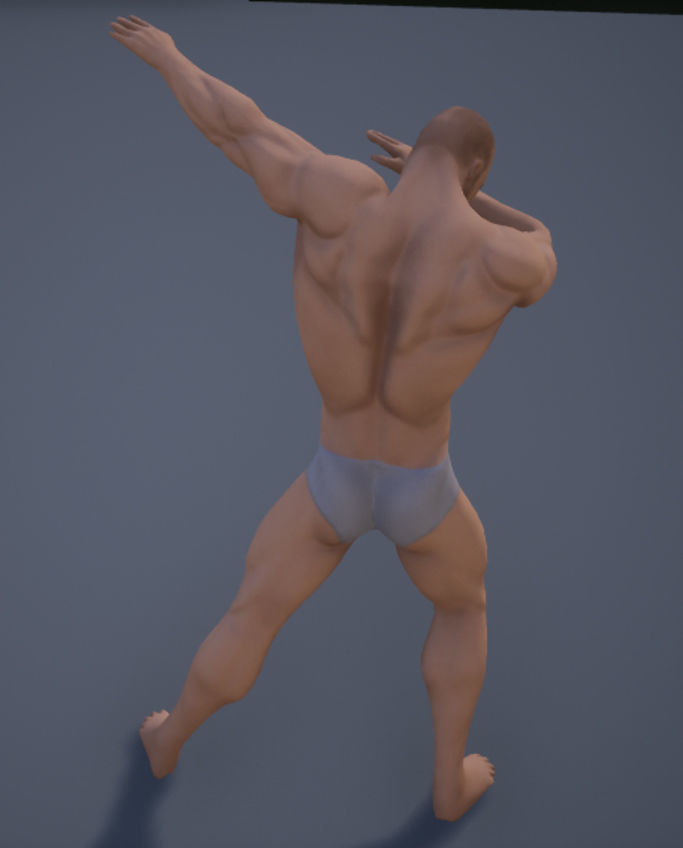 Muscular Man Low-poly 3D model_5