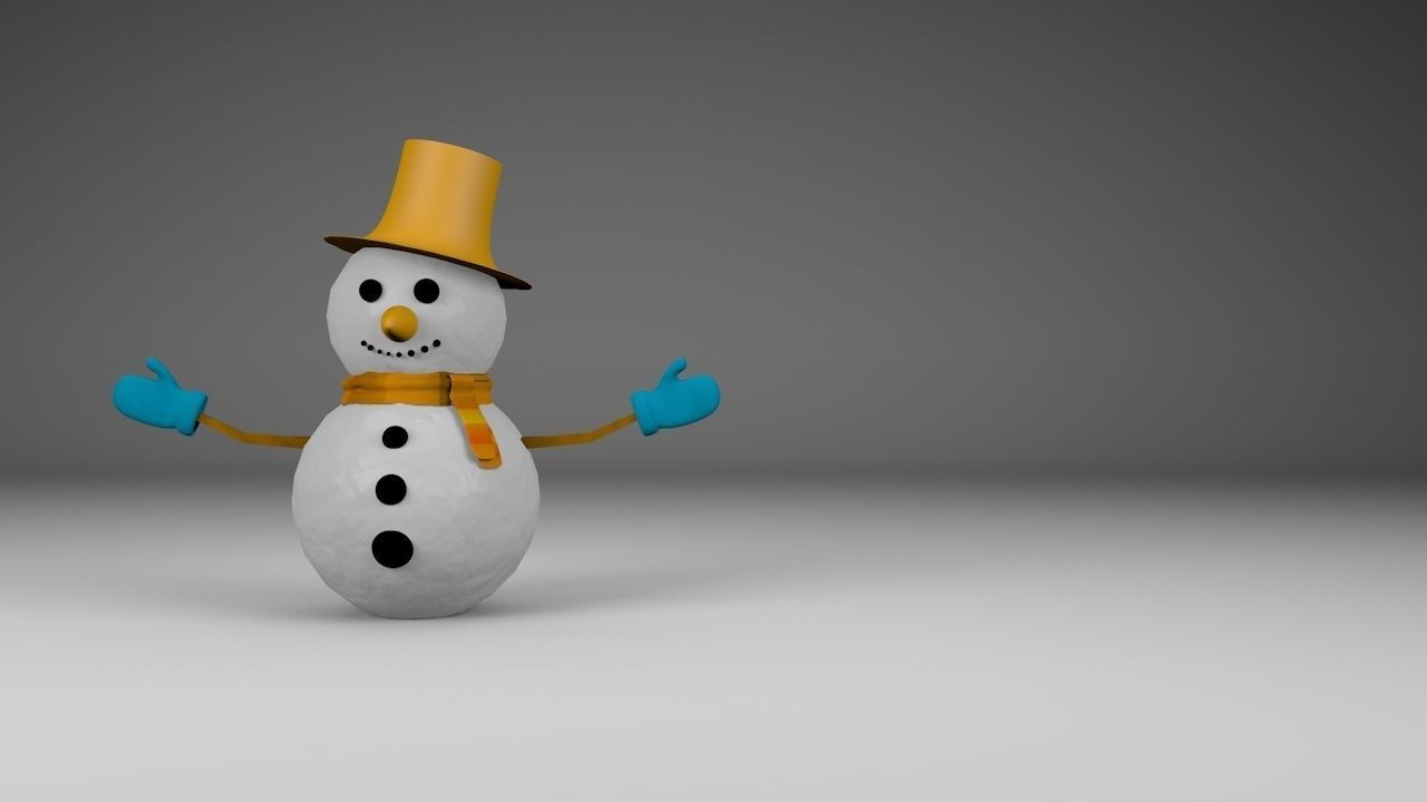 Snowman Merry Christmas 3D model_5