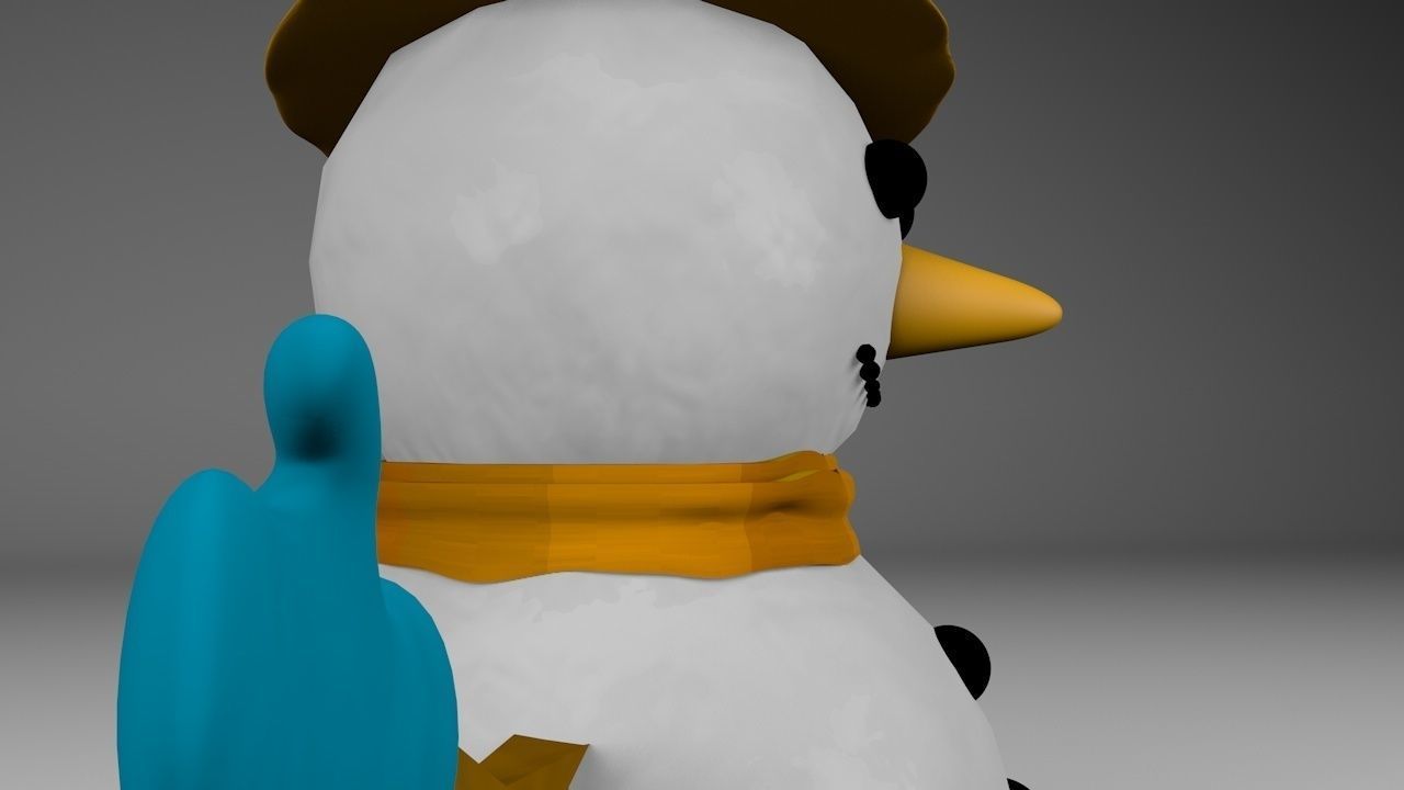 Snowman Merry Christmas 3D model_1
