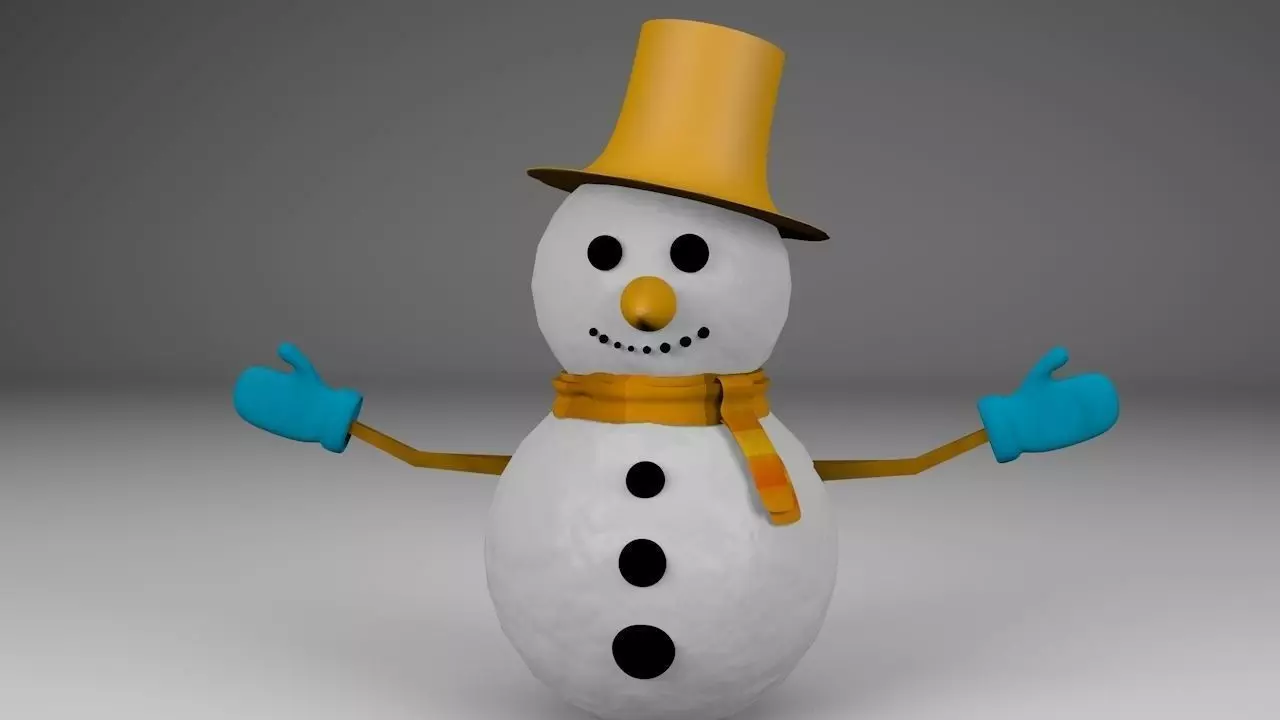 Snowman Merry Christmas 3D model_0