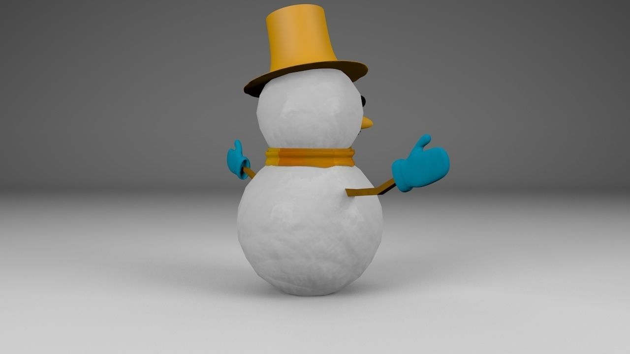 Snowman Merry Christmas 3D model_3