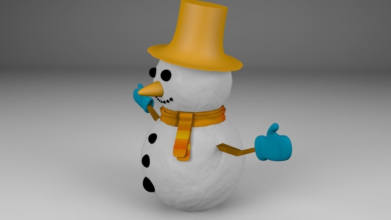 Snowman Merry Christmas 3D model_6