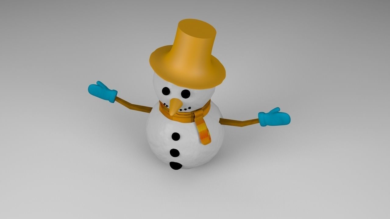 Snowman Merry Christmas 3D model_7