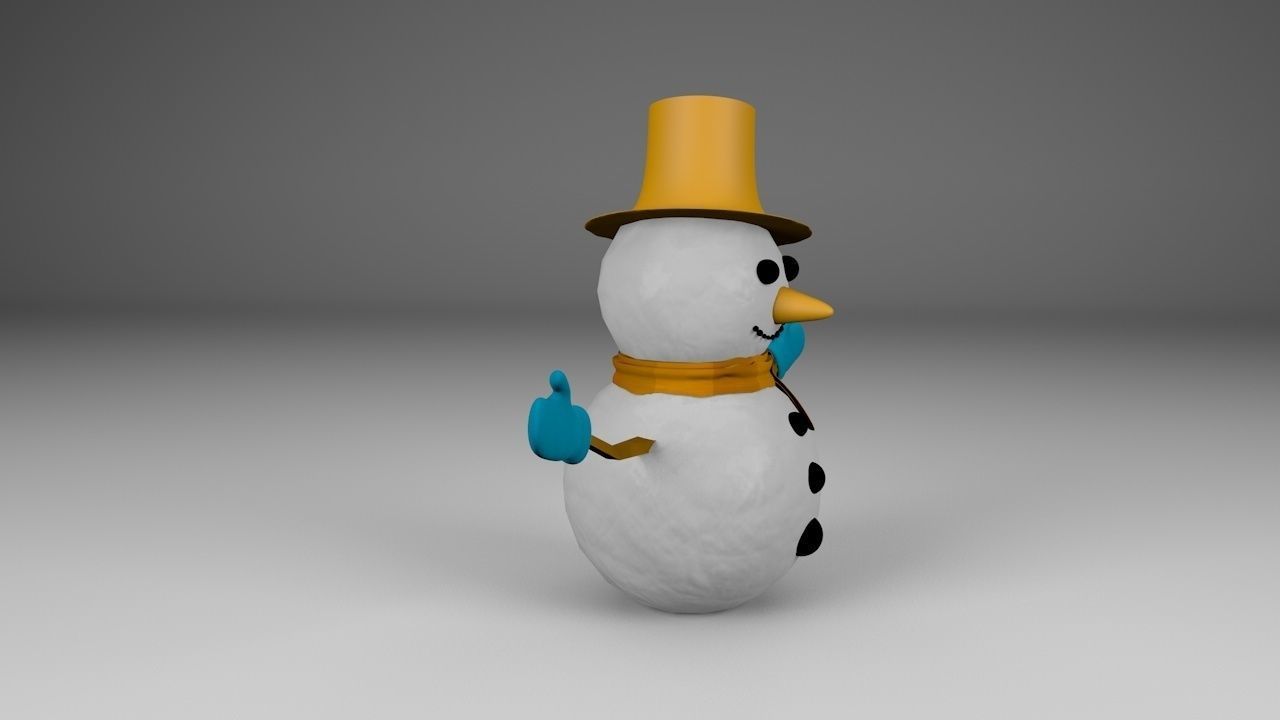 Snowman Merry Christmas 3D model_4